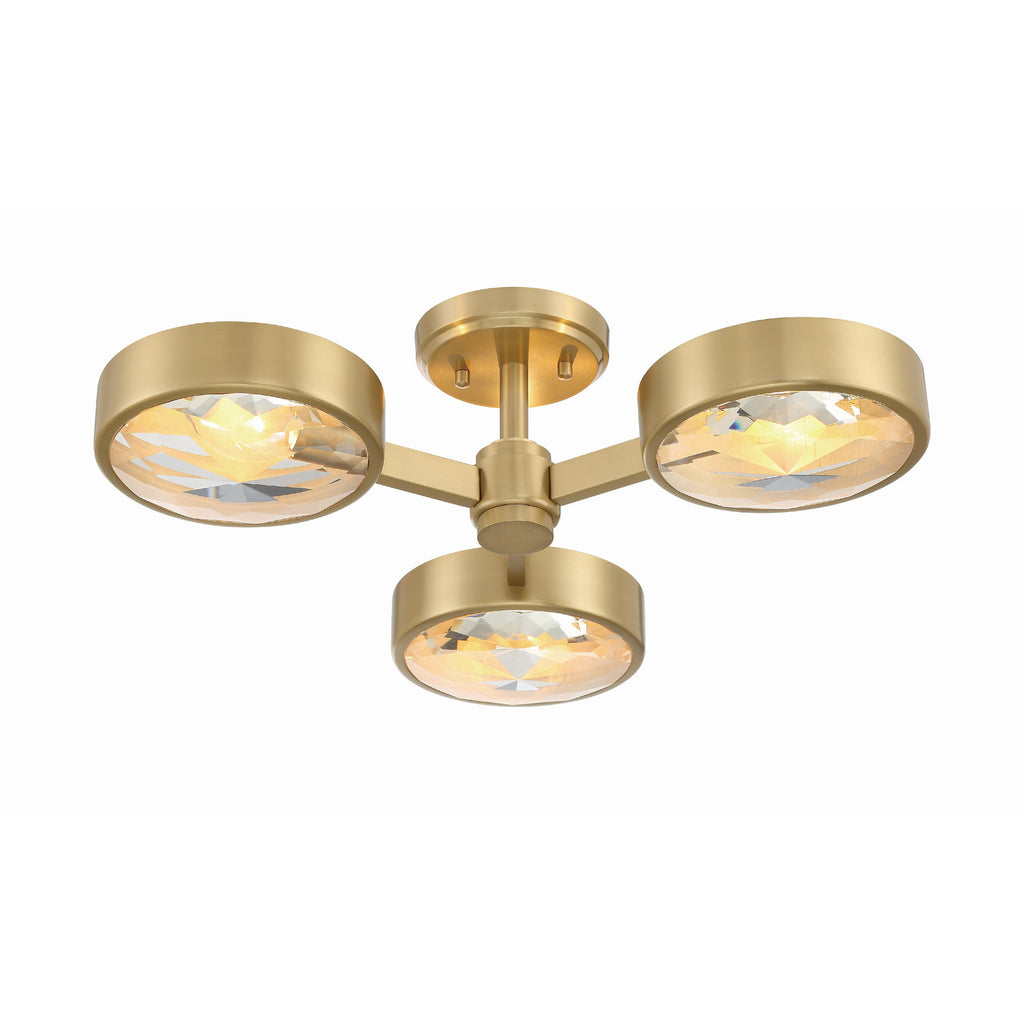 Crystorama Orson 22.5'' Semi Flush Mount in Modern Gold - Additional View