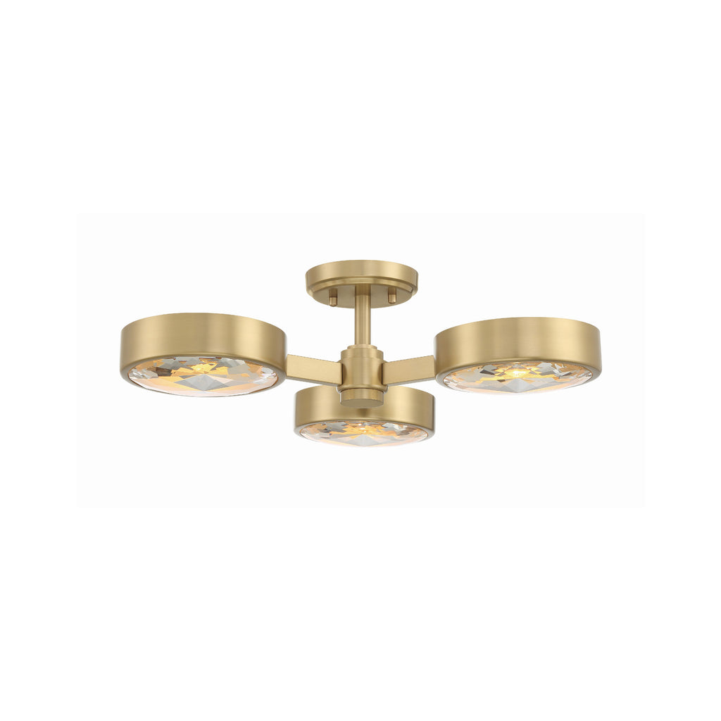 Crystorama Orson 22.5'' Semi Flush Mount in Modern Gold - Front View