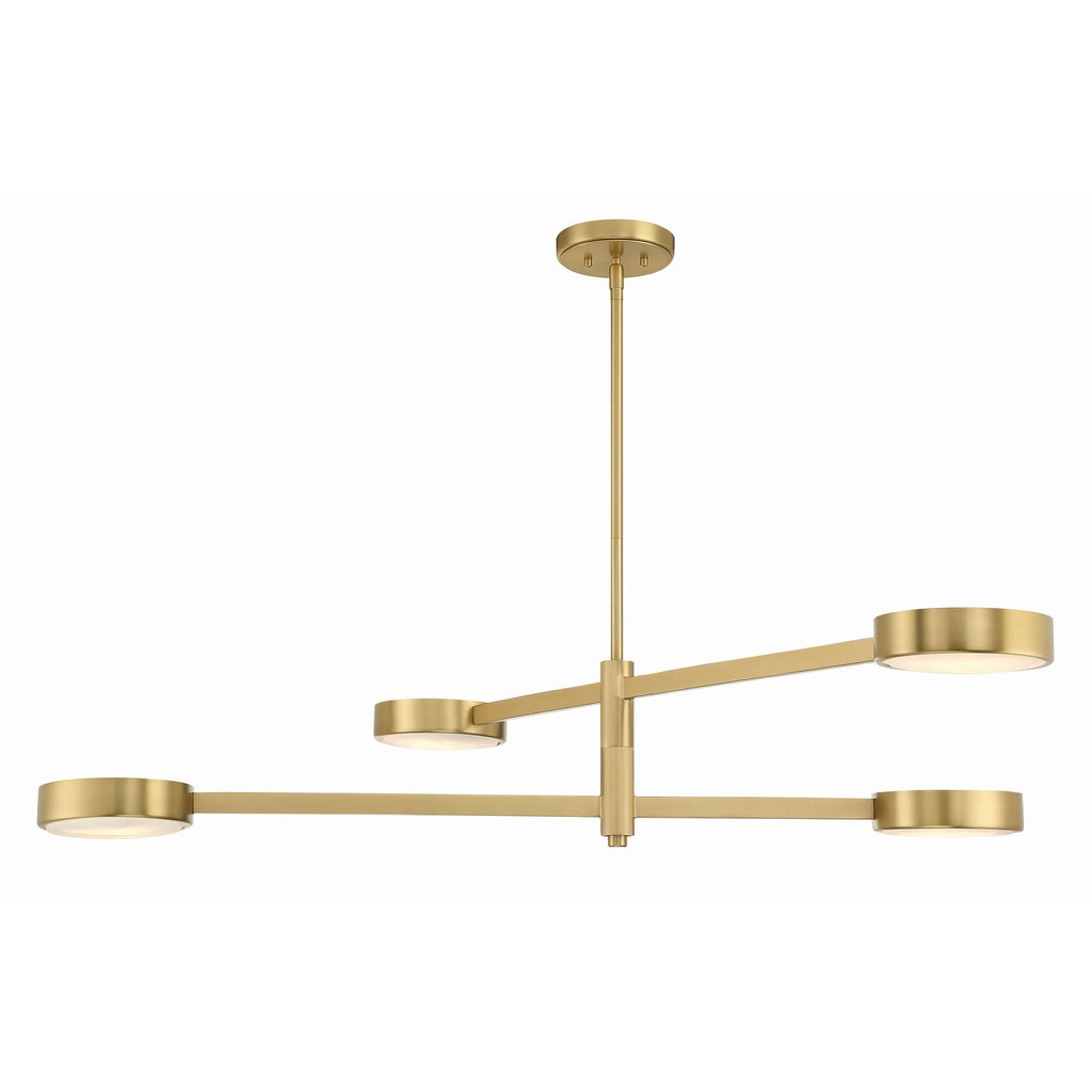 Crystorama Orson 54'' Linear Chandelier in Modern Gold - Front View