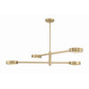 Crystorama Orson 54'' Linear Chandelier in Modern Gold - Front View