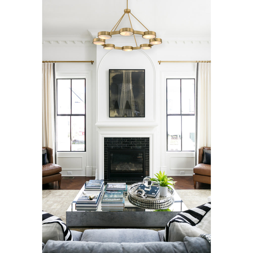Crystorama Orson 38.5'' Chandelier in Modern Gold - Lifestyle View