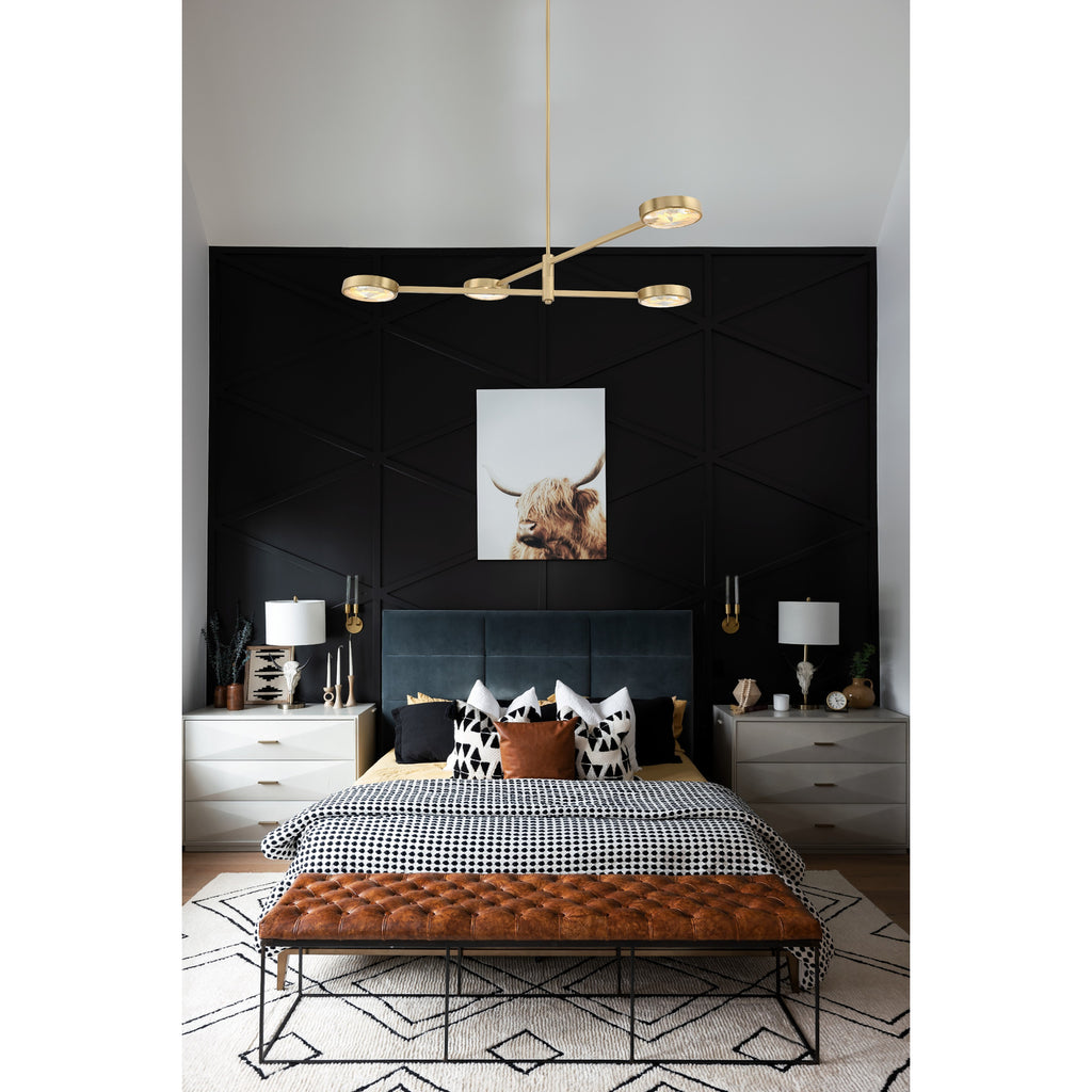 Crystorama Orson 38.5'' Chandelier in Modern Gold - Lifestyle View