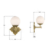 ORY-1001-AG-WH Orly 7.5'' Sconce | Dimensions Image