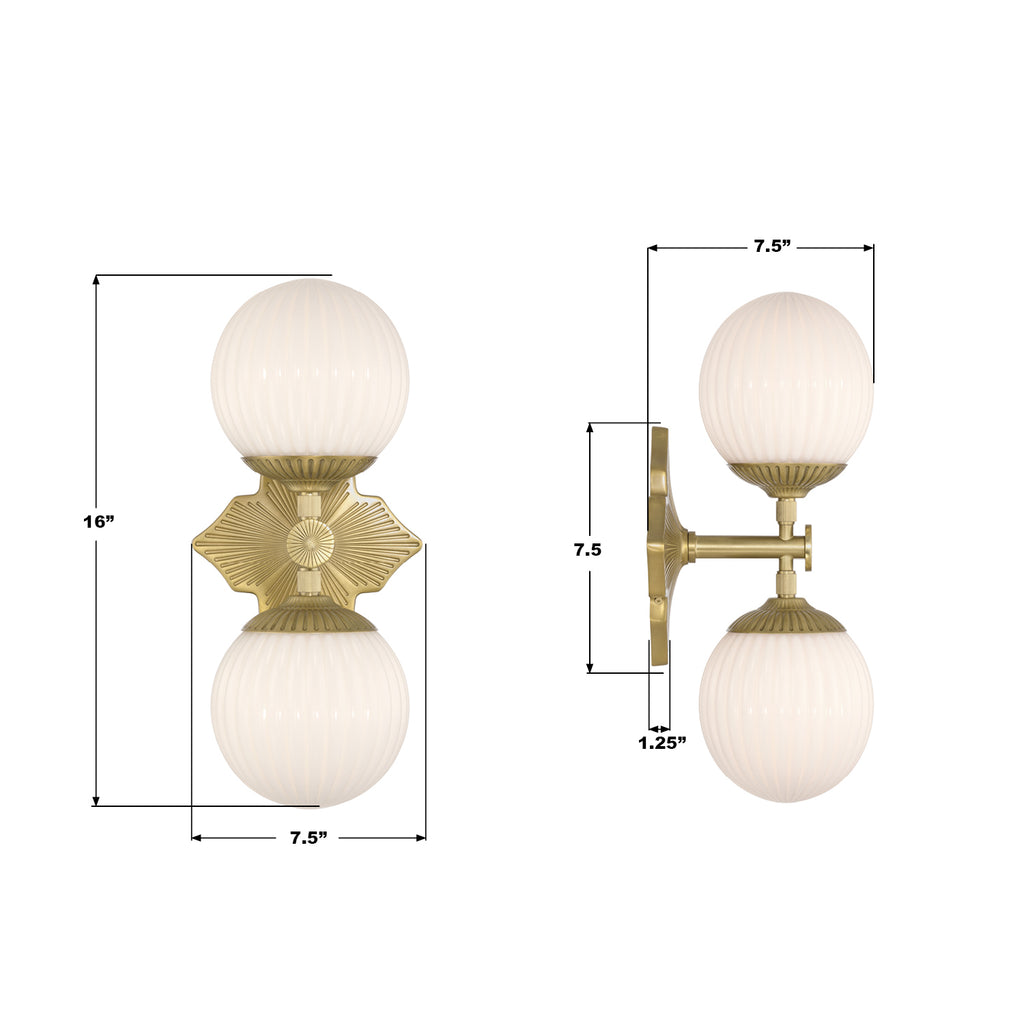 ORY-1002-AG-WH Orly 7.5'' Sconce | Dimensions Image