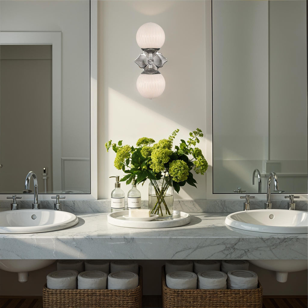 ORY-1002-PN-WH Orly 7.5'' Sconce | Lifestyle Image