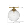 ORY-1003-AG-CL Orly 10'' Semi Flush Mount | Dimensions Image