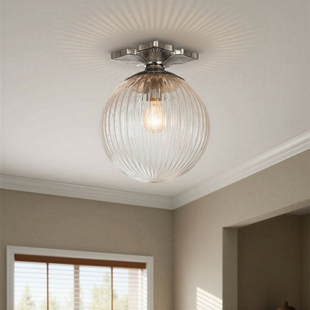 ORY-1003-PN-CL Orly 10'' Semi Flush Mount | Lifestyle Image