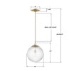 ORY-1007-AG-CL Orly 14'' Pendant | Dimensions Image