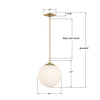 ORY-1007-AG-WH Orly 14'' Pendant | Dimensions Image