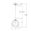 ORY-1007-PN-CL Orly 14'' Pendant | Dimensions Image