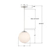 ORY-1007-PN-WH Orly 14'' Pendant | Dimensions Image