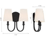 PAY-922-BF Payton 2 Light Sconce | Dimensions Image