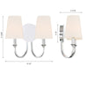 PAY-922-CH Payton 2 Light Sconce | Dimensions Image