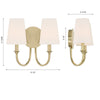 PAY-922-VG Payton 2 Light Sconce | Dimensions Image