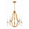 Crystorama Perry 25.5'' Chandelier in Antique Gold - Front View