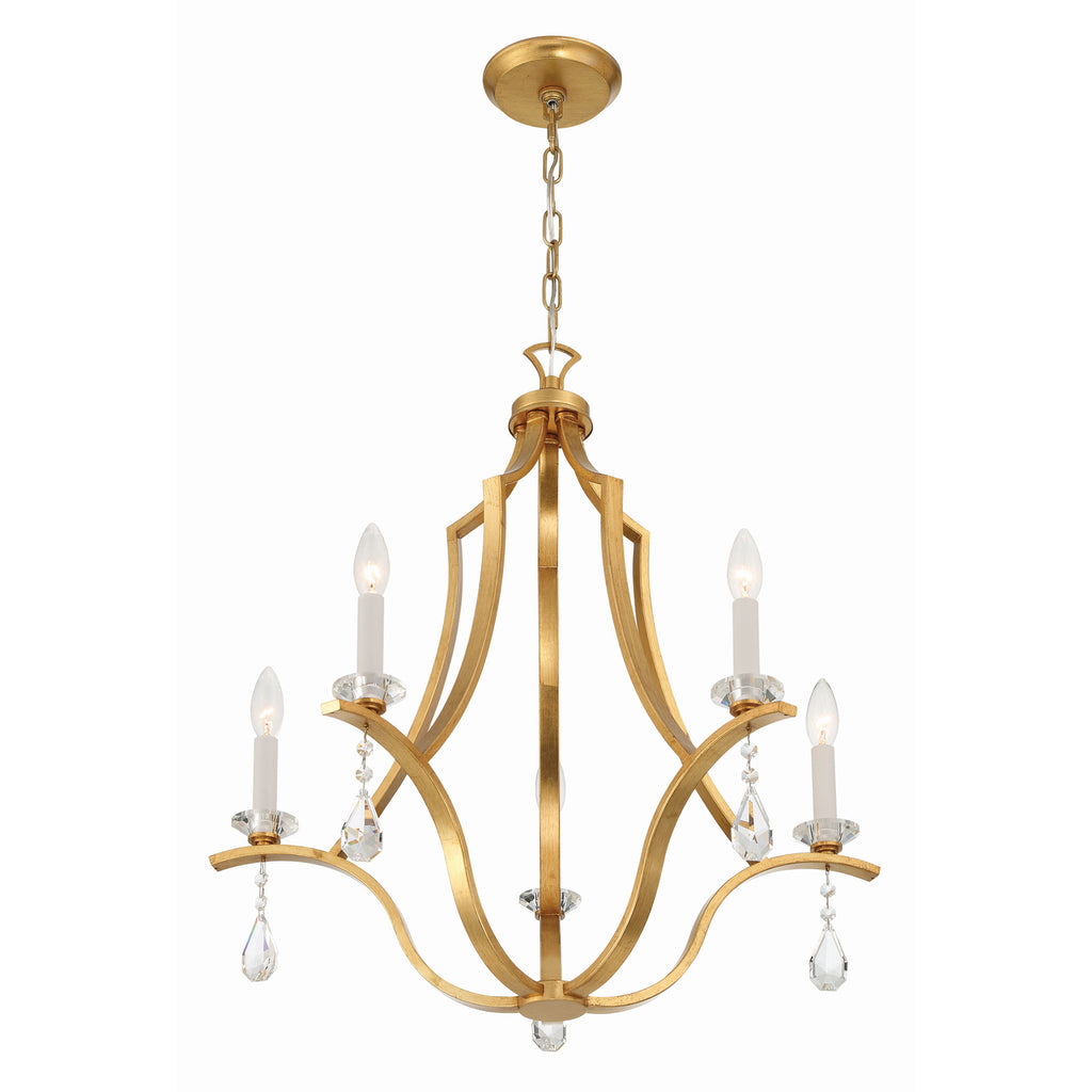 Crystorama Perry 25.5'' Chandelier in Antique Gold - Additional View