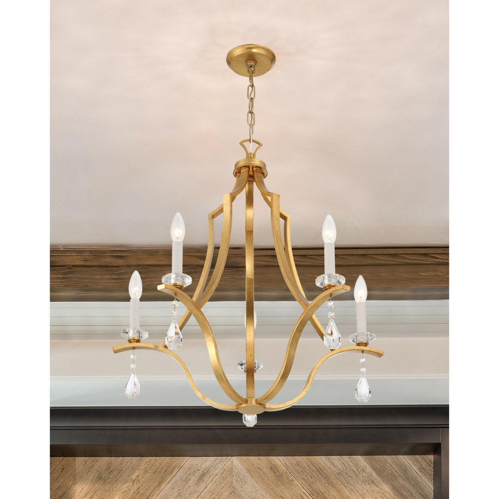 Crystorama Perry 25.5'' Chandelier in Antique Gold - Lifestyle View
