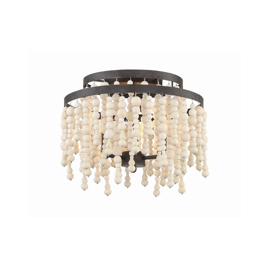 Crystorama Poppy 15'' Semi Flush Mount in Forged Bronze - Front View