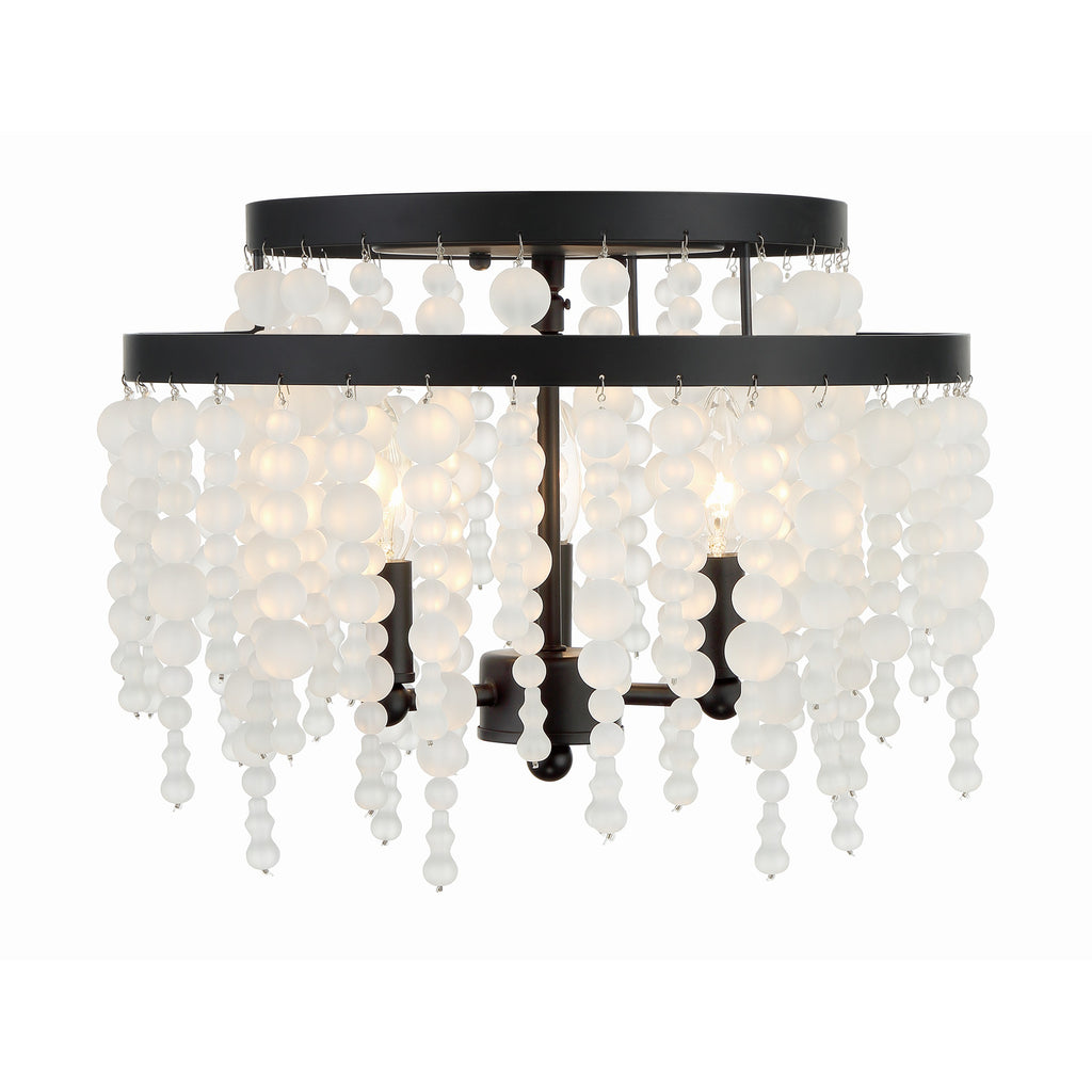 Crystorama Poppy 15'' Semi Flush Mount in Matte Black - Additional View