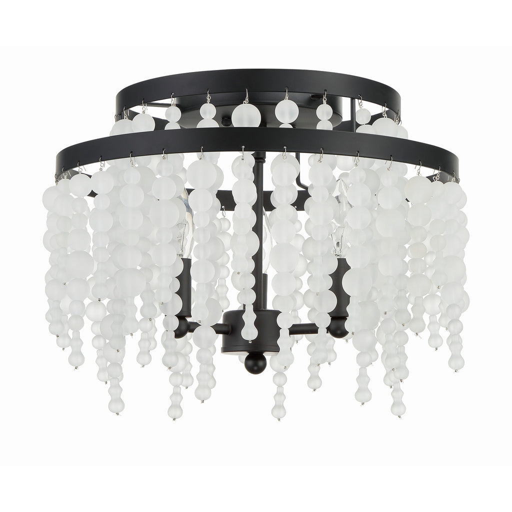 Crystorama Poppy 15'' Semi Flush Mount in Matte Black - Additional View