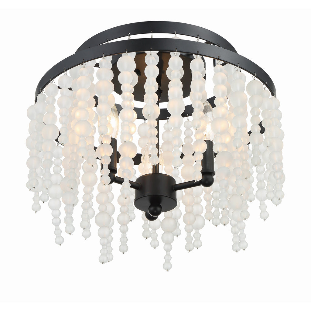 Crystorama Poppy 15'' Semi Flush Mount in Matte Black - Additional View