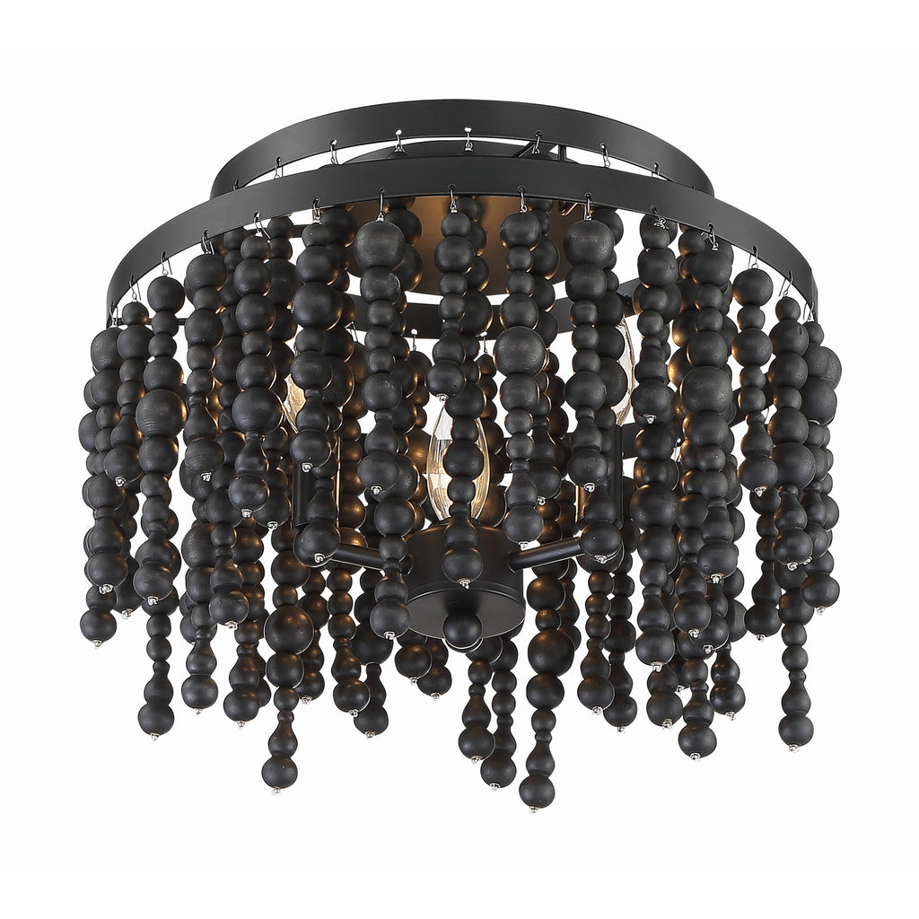 Crystorama Poppy 15'' Semi Flush Mount in Matte Black - Additional View