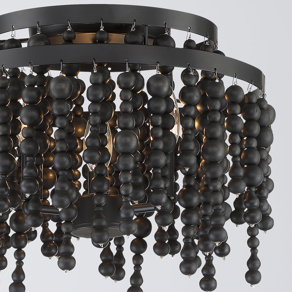 Crystorama Poppy 15'' Semi Flush Mount in Matte Black - Additional View