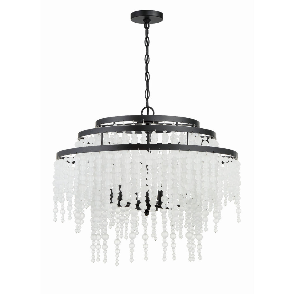 Crystorama Poppy 26.5'' Chandelier in Matte Black - Additional View