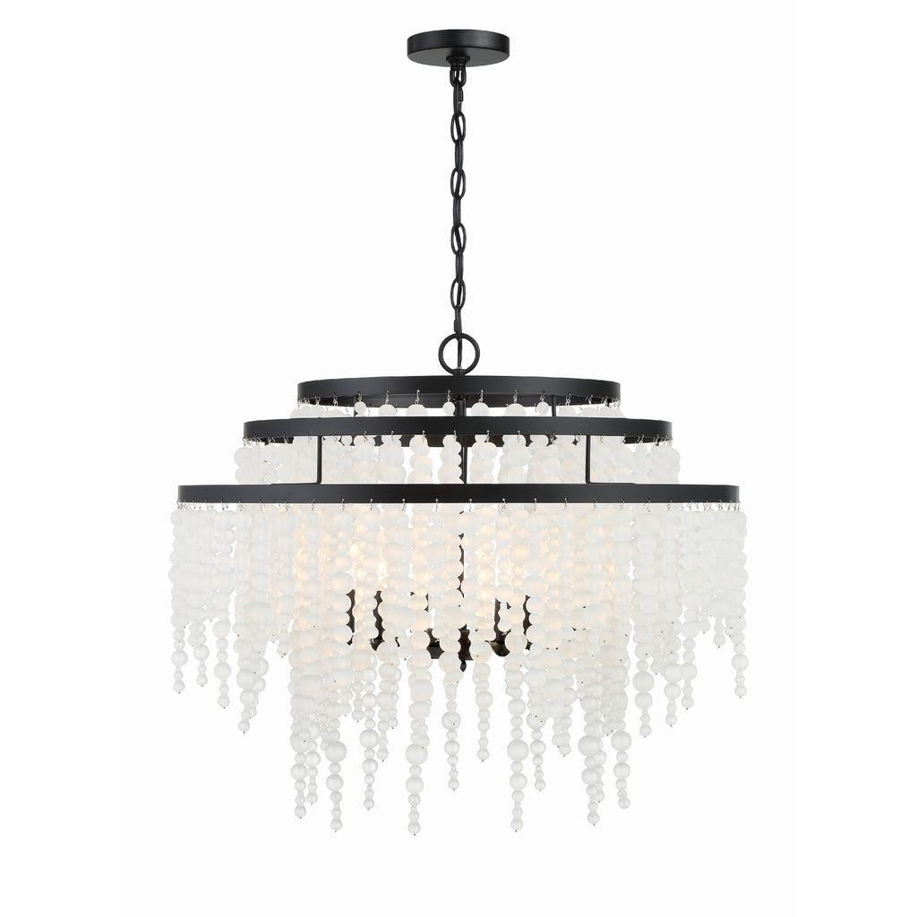 Crystorama Poppy 26.5'' Chandelier in Matte Black - Additional View