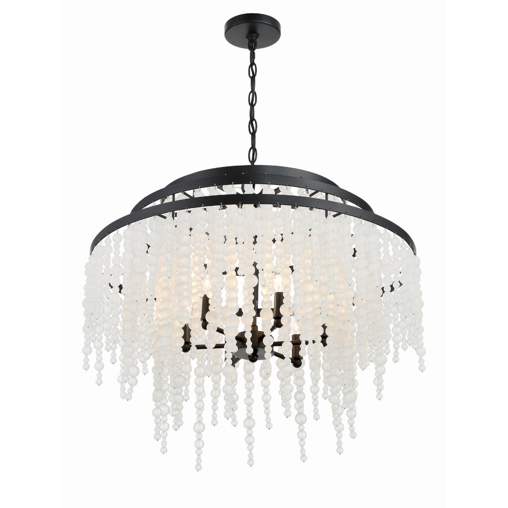 Crystorama Poppy 26.5'' Chandelier in Matte Black - Additional View