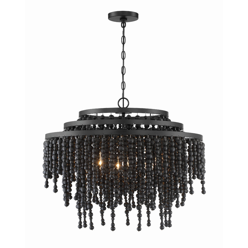 Crystorama Poppy 26.5'' Chandelier in Matte Black - Additional View