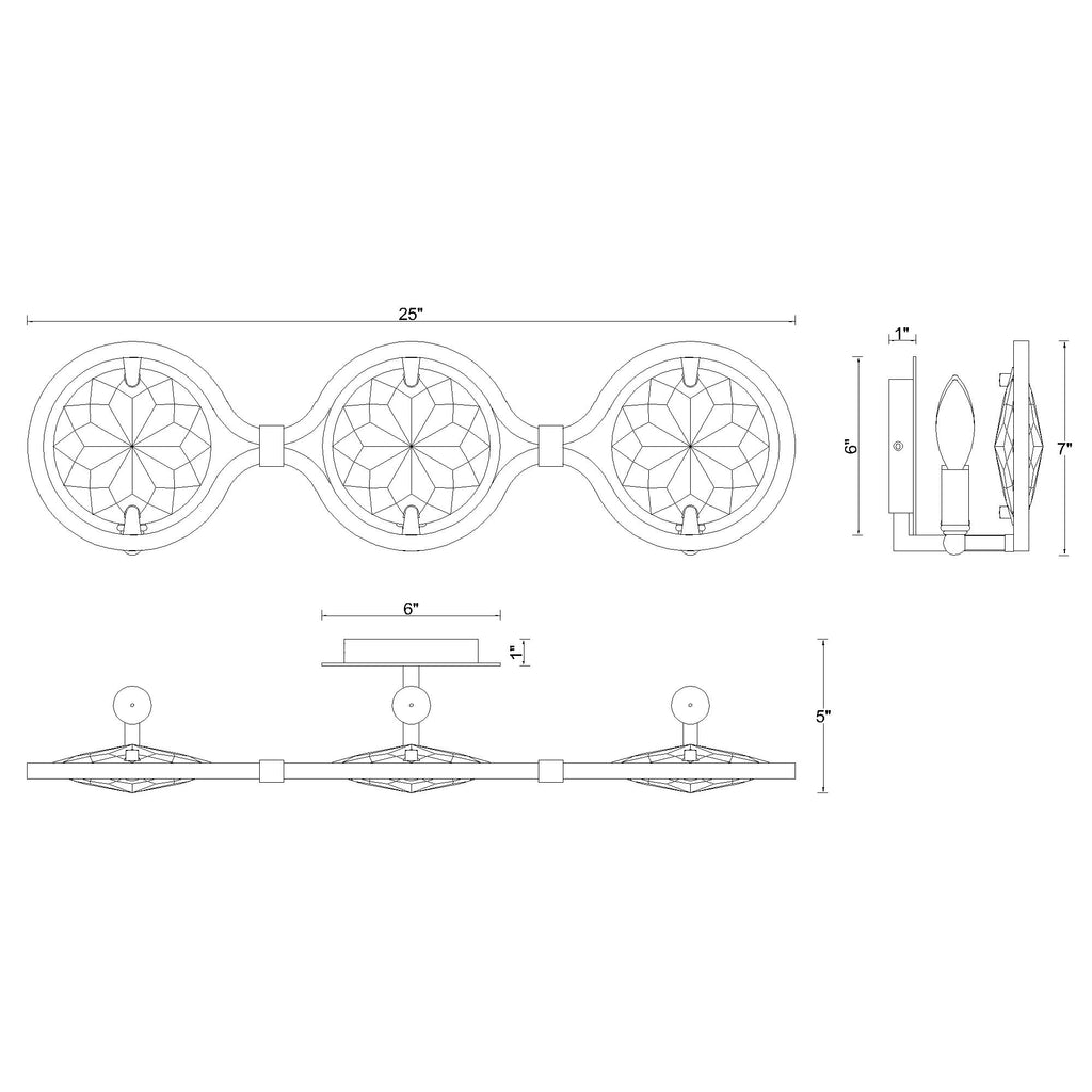 Crystorama Quincy 25'' Bathroom Vanity - Product Dimensions