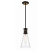 Crystorama Quinn 7'' Pendant in Matte Black + Textured Gold - Additional View