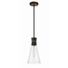 Crystorama Quinn 7'' Pendant in Matte Black + Textured Gold - Additional View