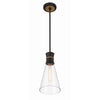 Crystorama Quinn 7'' Pendant in Matte Black + Textured Gold - Additional View