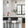 Crystorama Quinn 7'' Pendant in Matte Black + Textured Gold - Lifestyle View