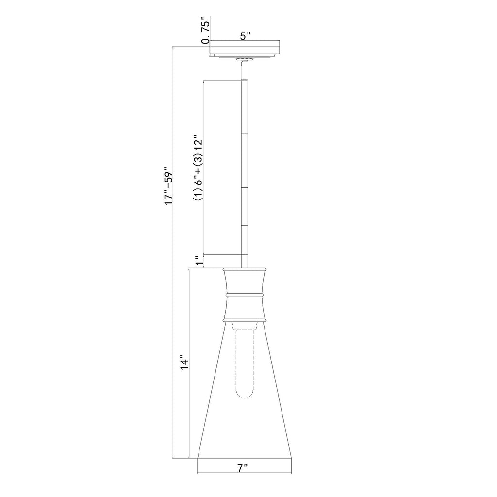 Crystorama Quinn 7'' Pendant - Product Dimensions