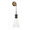 Crystorama Quinn 7'' Sconce in Matte Black + Textured Gold - Front View