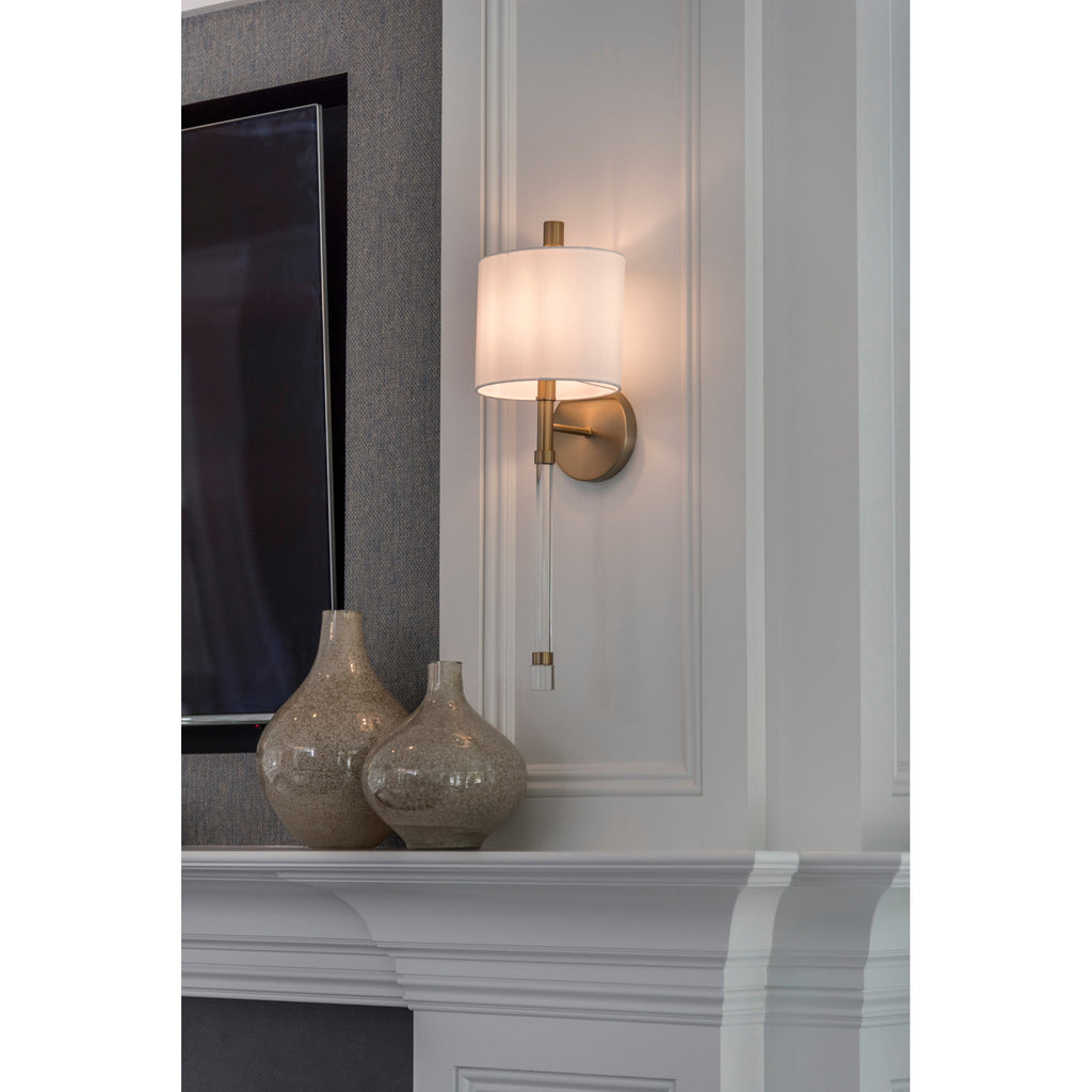 Crystorama Rachel 8'' Sconce in Vibrant Gold - Lifestyle View
