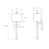 Crystorama Rachel 8'' Sconce - Product Dimensions