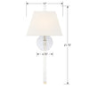 REN-261-PN Renee 1 Light Sconce | Dimensions Image