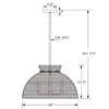 Crystorama Reese 22'' Pendant - Product Dimensions