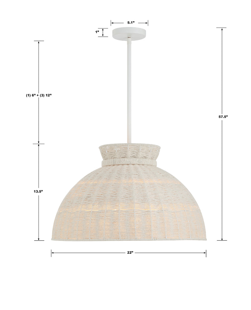 RES-10524-MT Reese 4 Light Pendant | Dimensions Image