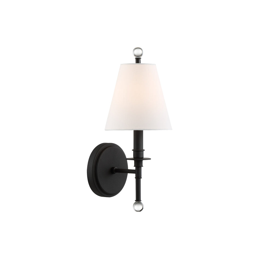 Crystorama Riverdale 6'' Sconce in Black Forged - Additional View