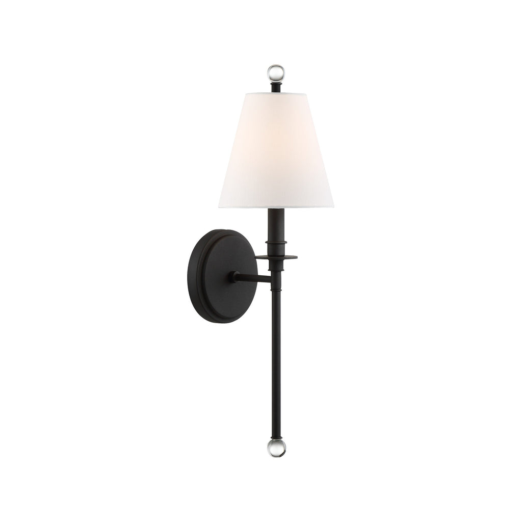 Crystorama Riverdale 6'' Sconce in Black Forged - Additional View