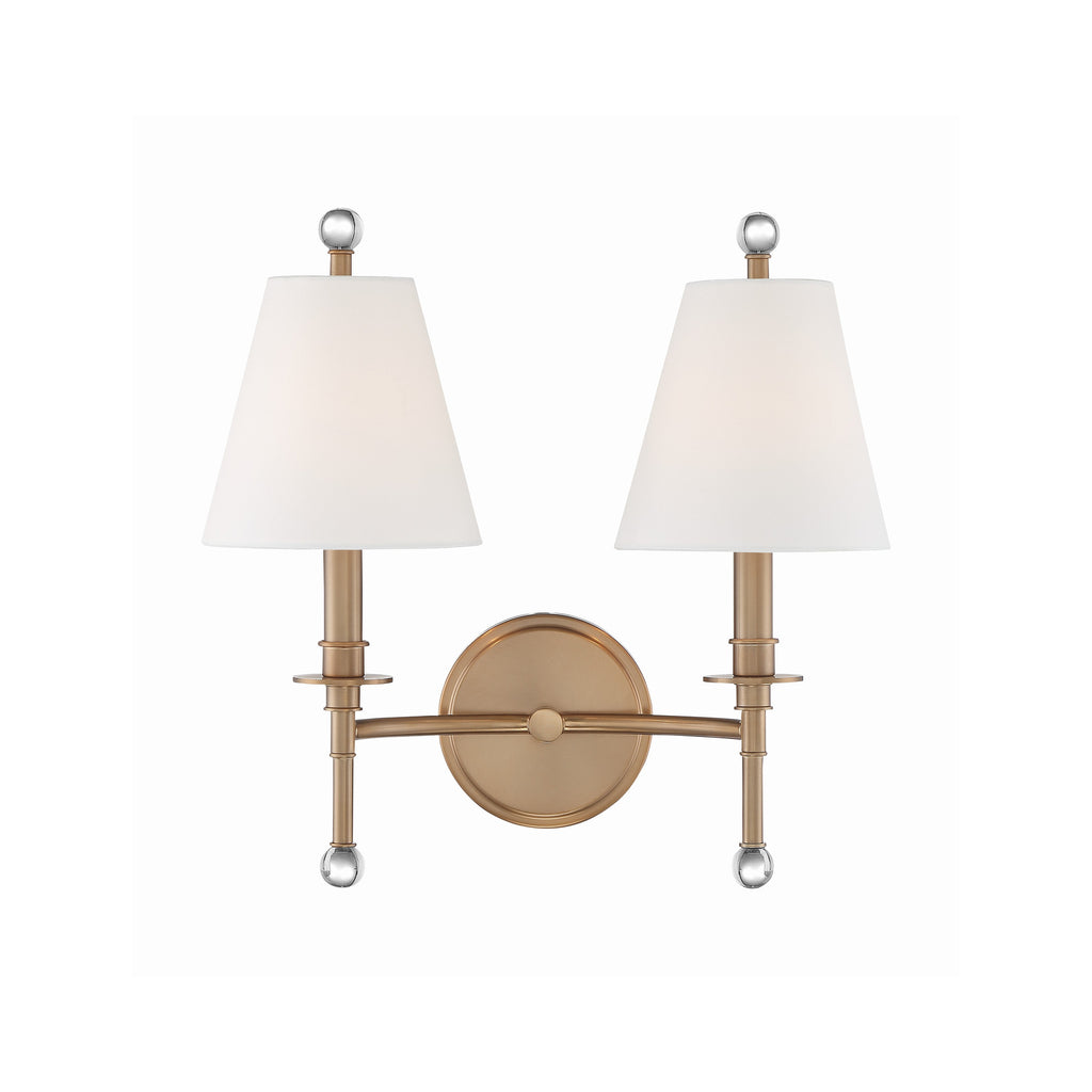 Crystorama Riverdale 15'' Sconce in Aged Brass - Additional View
