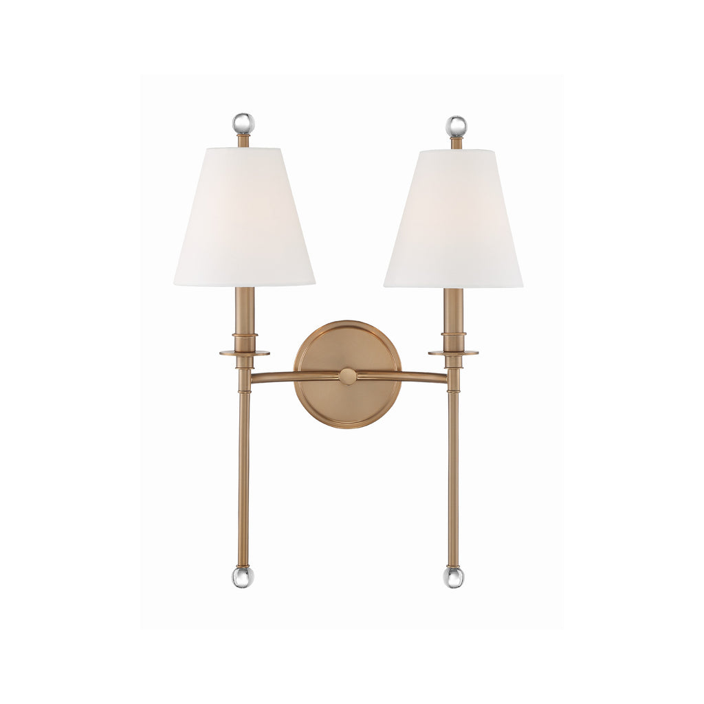 Crystorama Riverdale 15'' Sconce in Aged Brass - Additional View