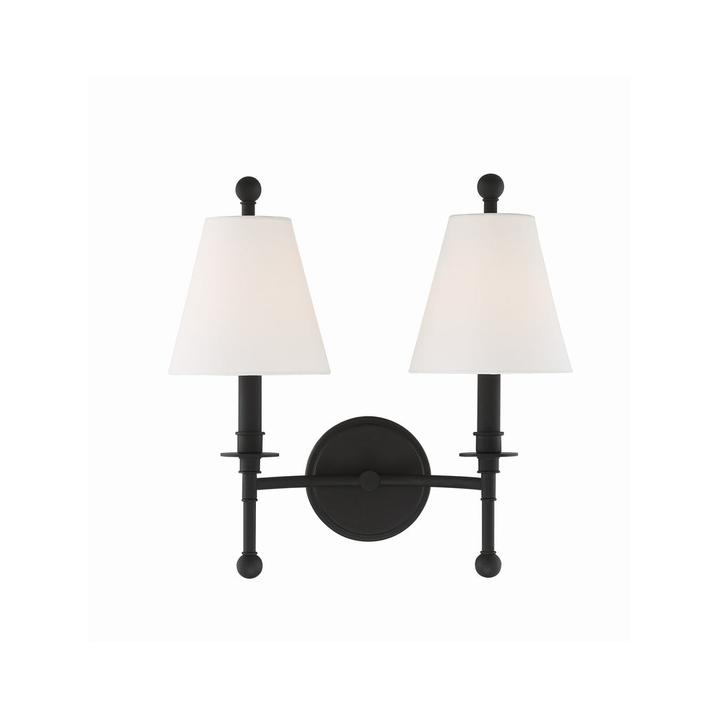 Crystorama Riverdale 15'' Sconce in Black Forged - Additional View