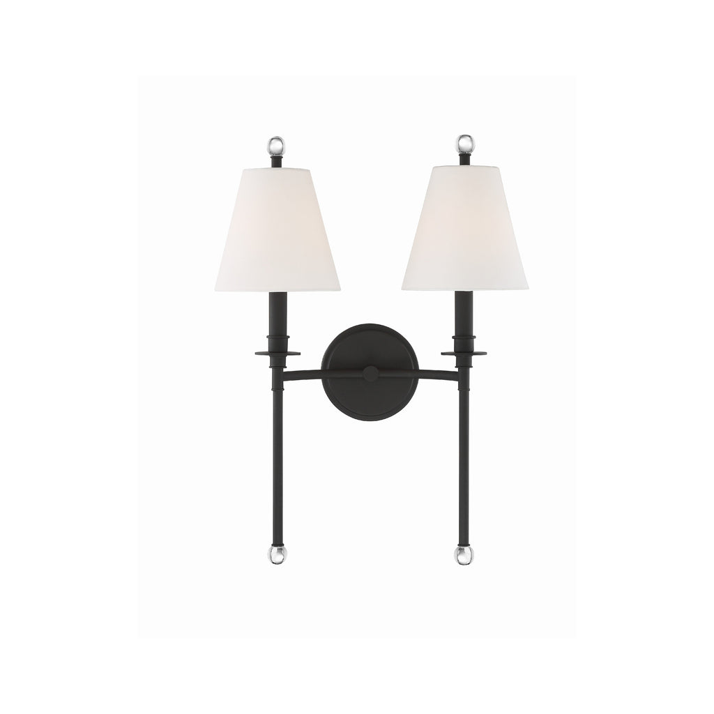 Crystorama Riverdale 15'' Sconce in Black Forged - Additional View