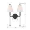 RIV-383-DB Riverdale 2 Light Sconce | Dimensions Image